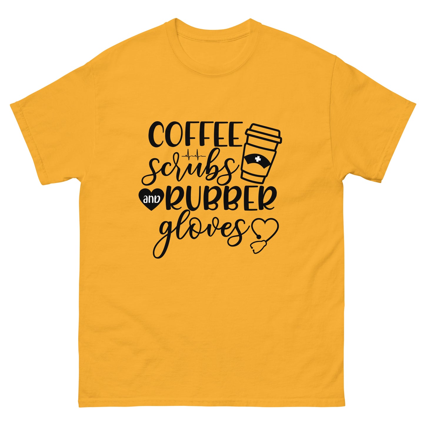 Coffee, Scrubs and Rubber gloves - nursing - classic tee
