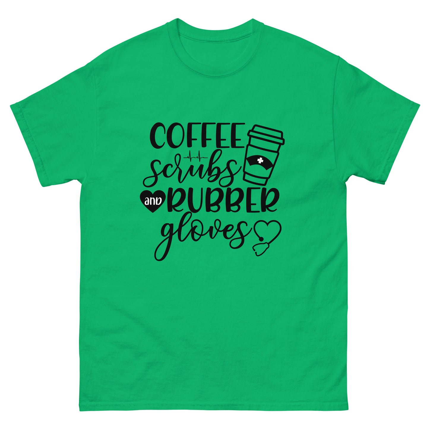 Coffee, Scrubs and Rubber gloves - nursing - classic tee