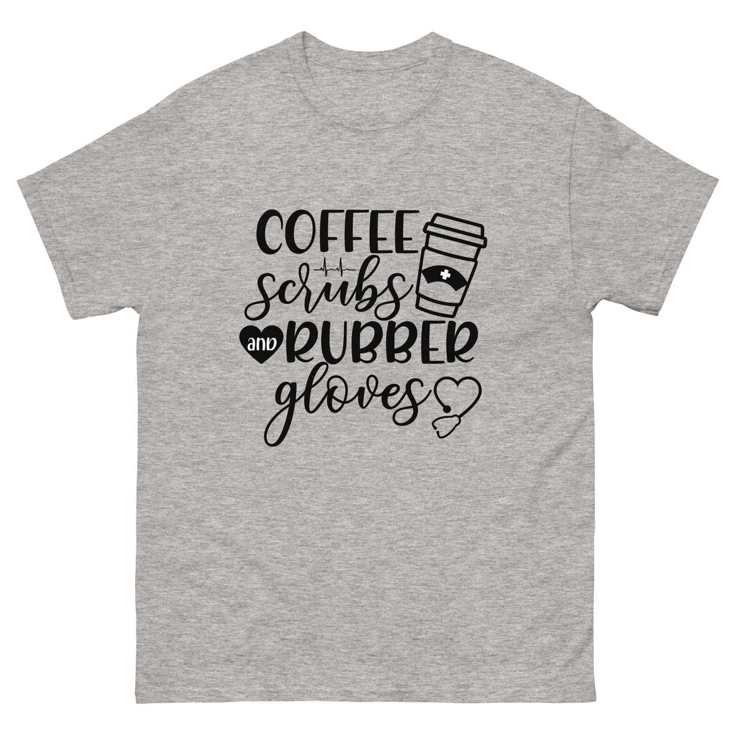 Coffee, Scrubs and Rubber gloves - nursing - classic tee