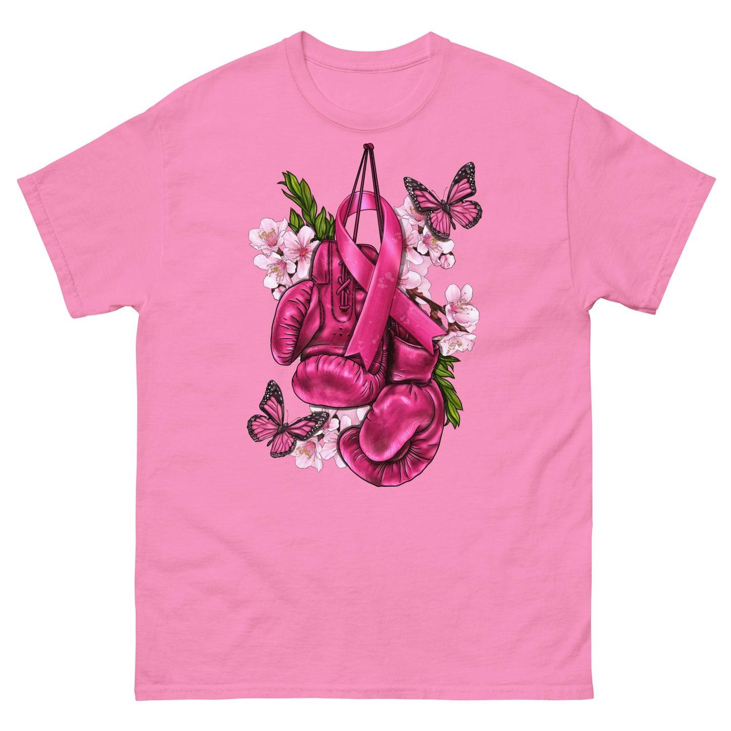 Breast Cancer Pink Ribbon Boxing Gloves classic tee