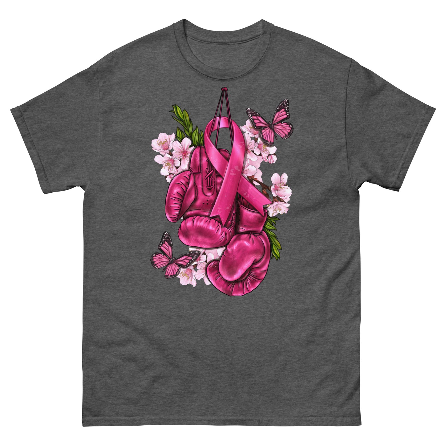 Breast Cancer Pink Ribbon Boxing Gloves classic tee