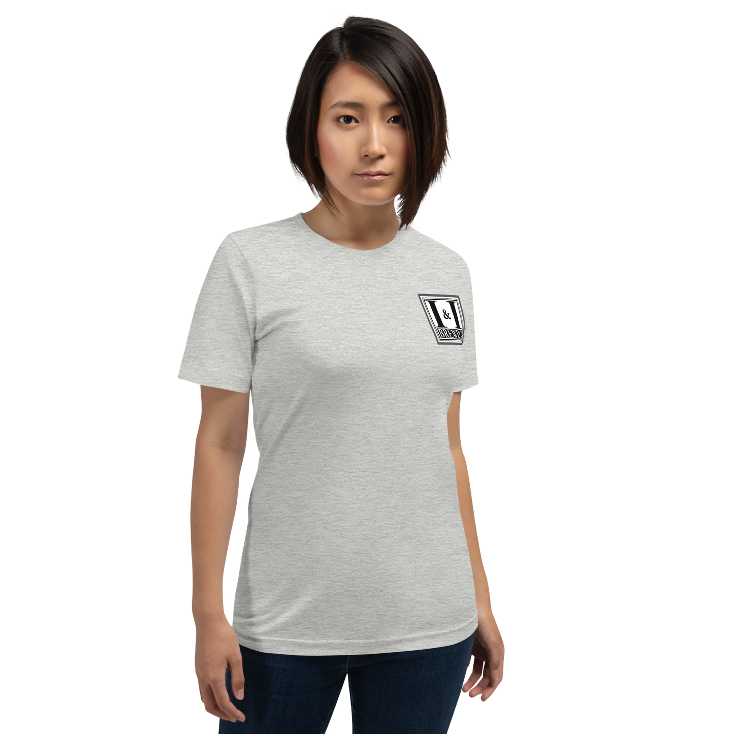 Unisex t-shirt- White Logo with Grey and Black