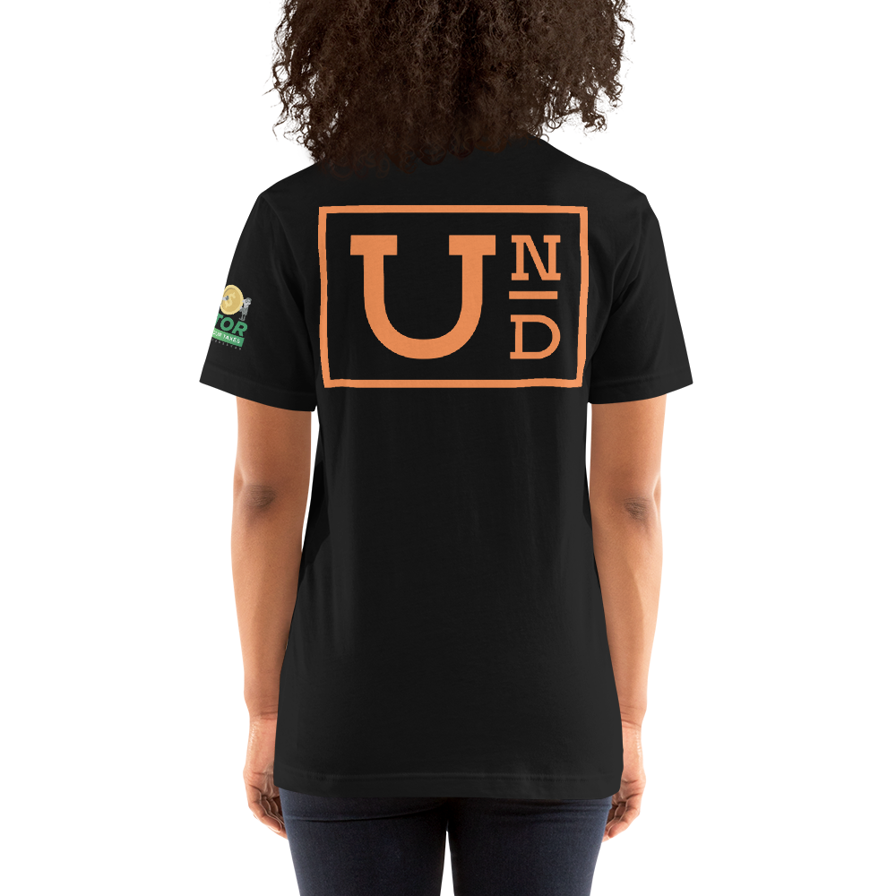 UND - Black w/Orange Logo- Unisex t-shirt