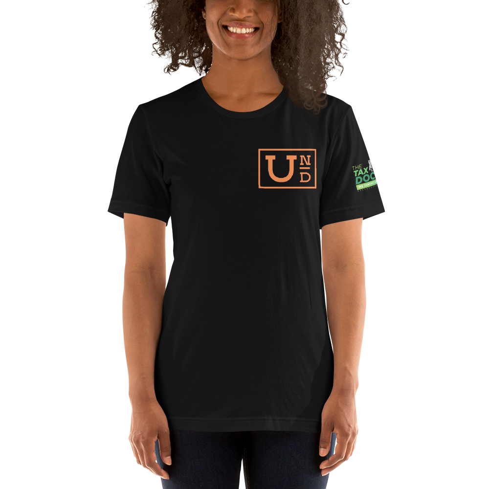 UND - Black w/Orange Logo- Unisex t-shirt