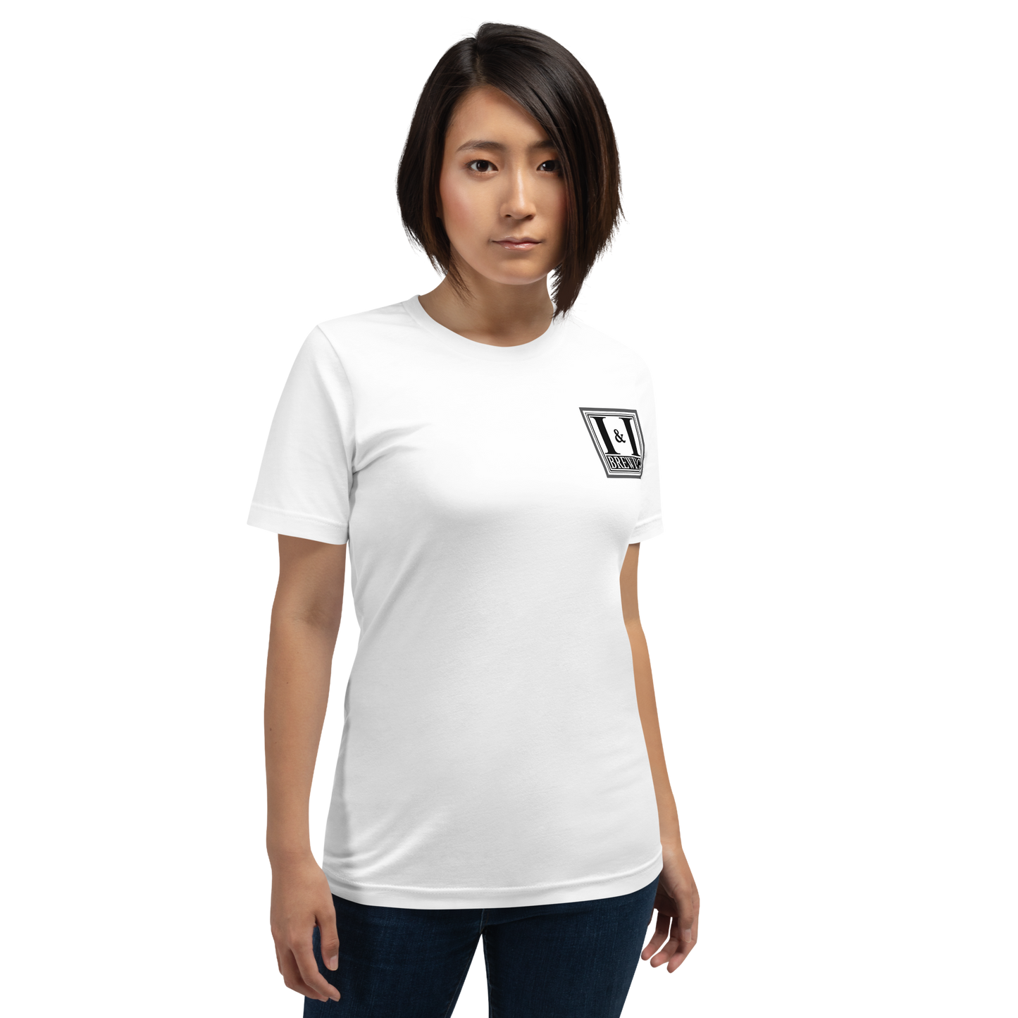 Unisex t-shirt- White Logo with Grey and Black